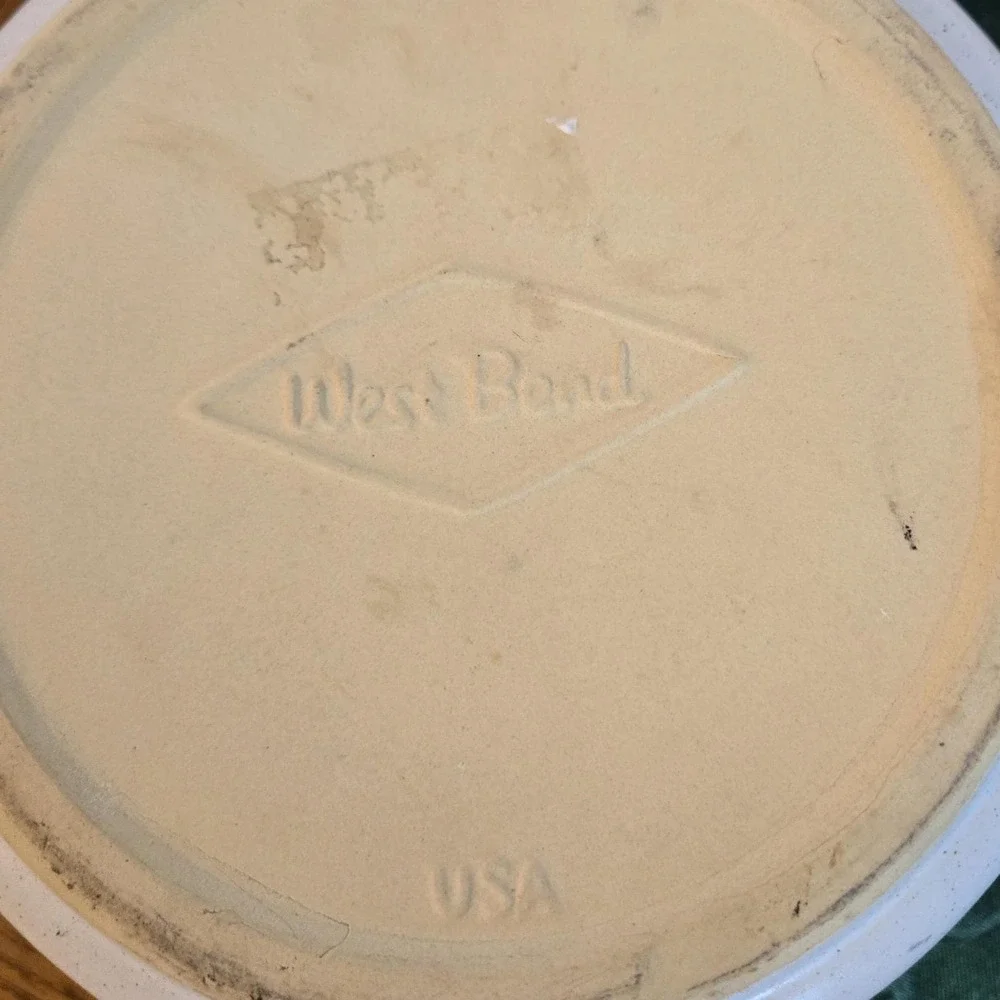 Vintage West Bend USA Stoneware Bean Pot w/Lid 1960's‎ MCM